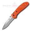 Benchmade 551S-ORG Pardue Griptilian - Drop Point with Orange Handle and Partially Serrated Blade