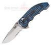 Benchmade 300S-1 Ball Axis Flipper - Blue / Black G10 Handle, Partially Serrated
