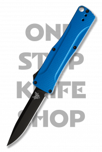 Benchmade 4850BK-1 Om Double Action OTF Automatic - Black Blade, Blue Handle