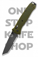 Benchmade 537SGY-1 Bailout - Green Aluminum Handle, Serrated