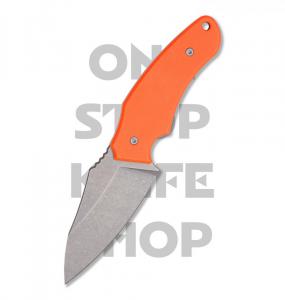 Hoback Knives Shepherd Fixed Blade - Orange G10 Handle, Stonewash Finish